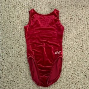 Red velvet gymnastics leotard!